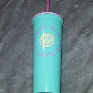 Stoney clover lane green insulated tumbler with heart straw